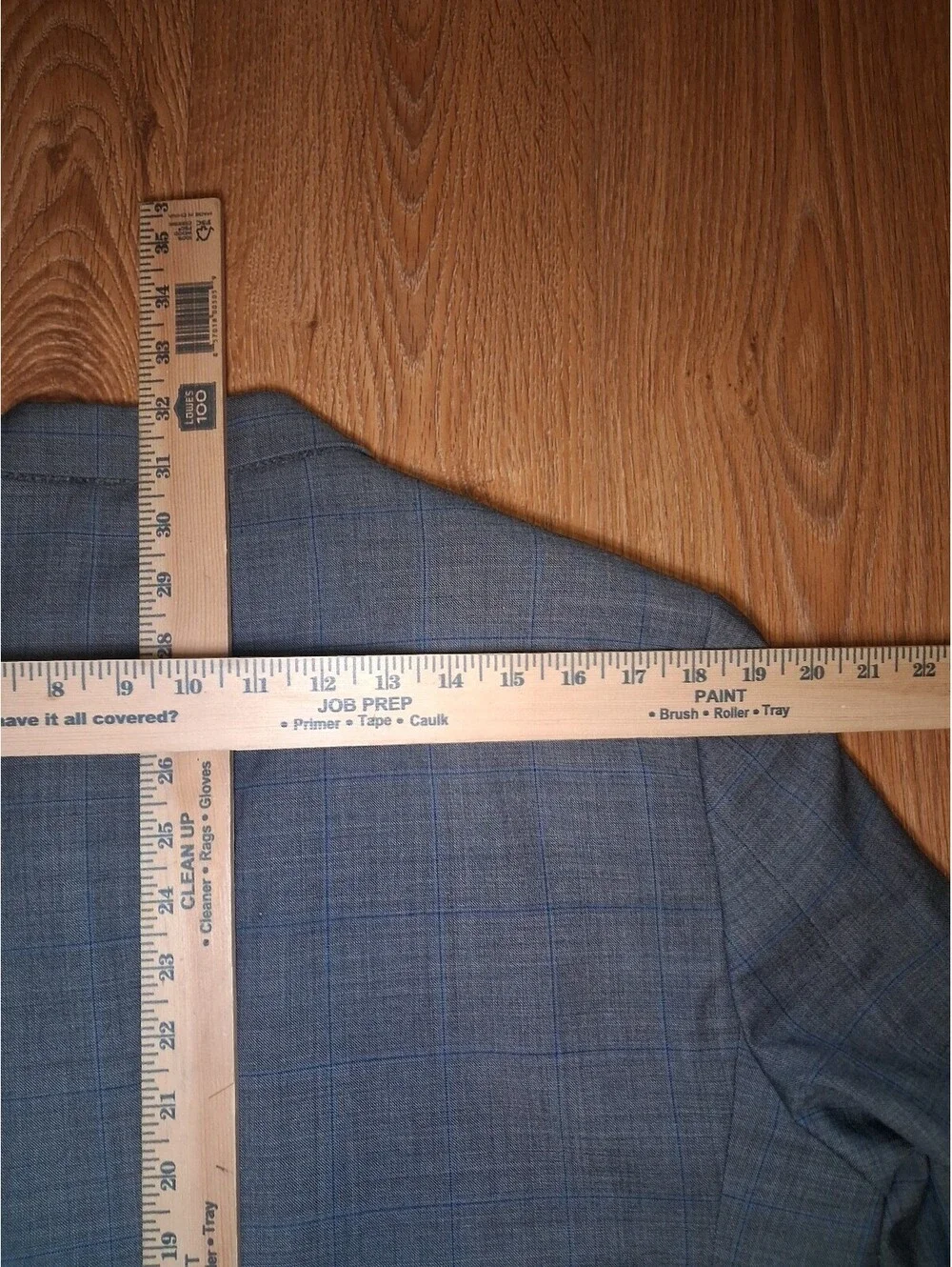 Tommy Hilfiger 2 PC Suit 42L 36x32 Gray Windowpane Sharkskin